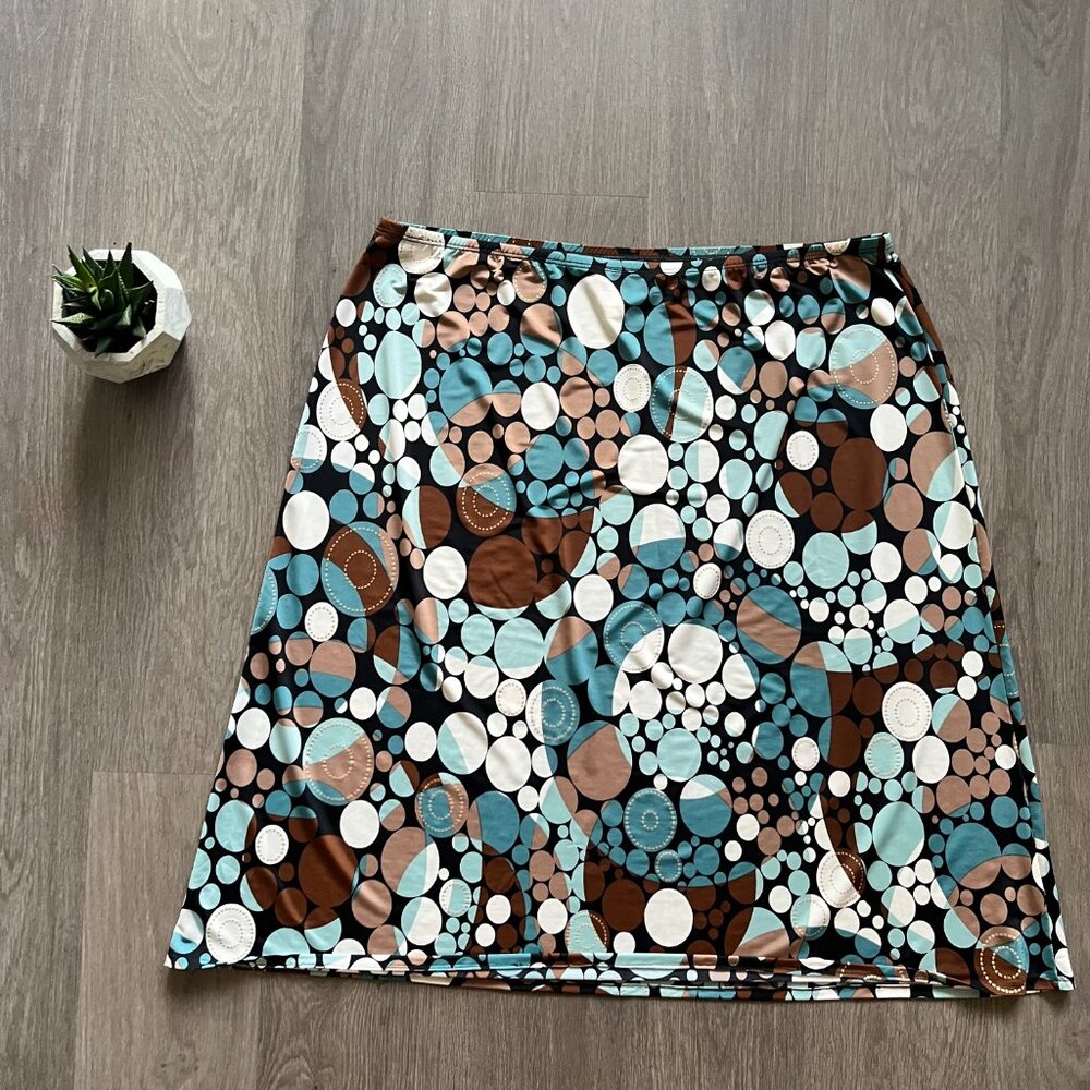 Kim & Co. Circular Multi-Colour Pattern Midi Skirt